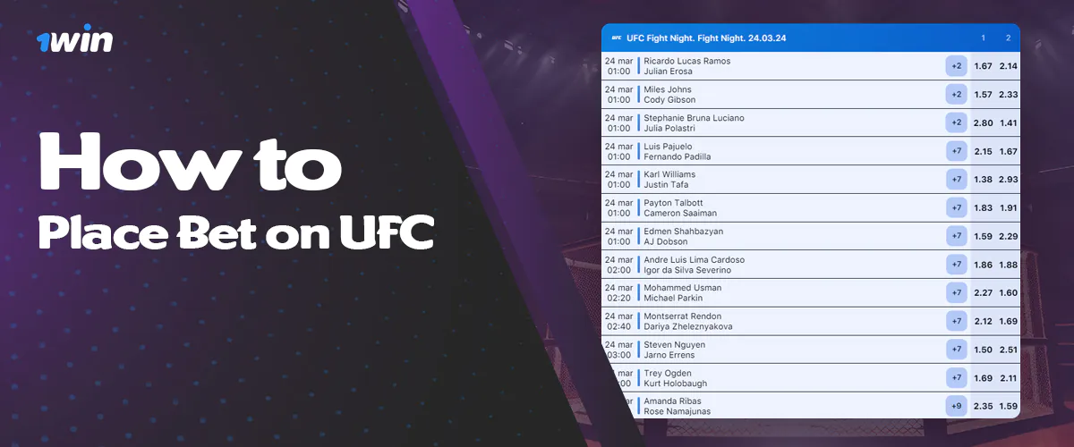 Instruction for Bengali users how to start betting on UFC at 1win