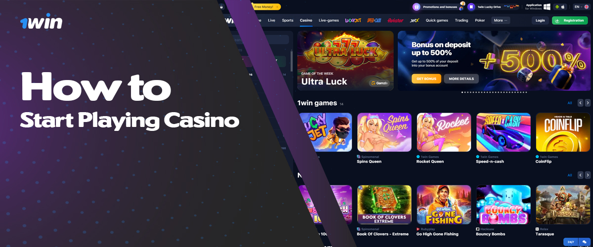 Instructions on how to start playing at 1win casino online