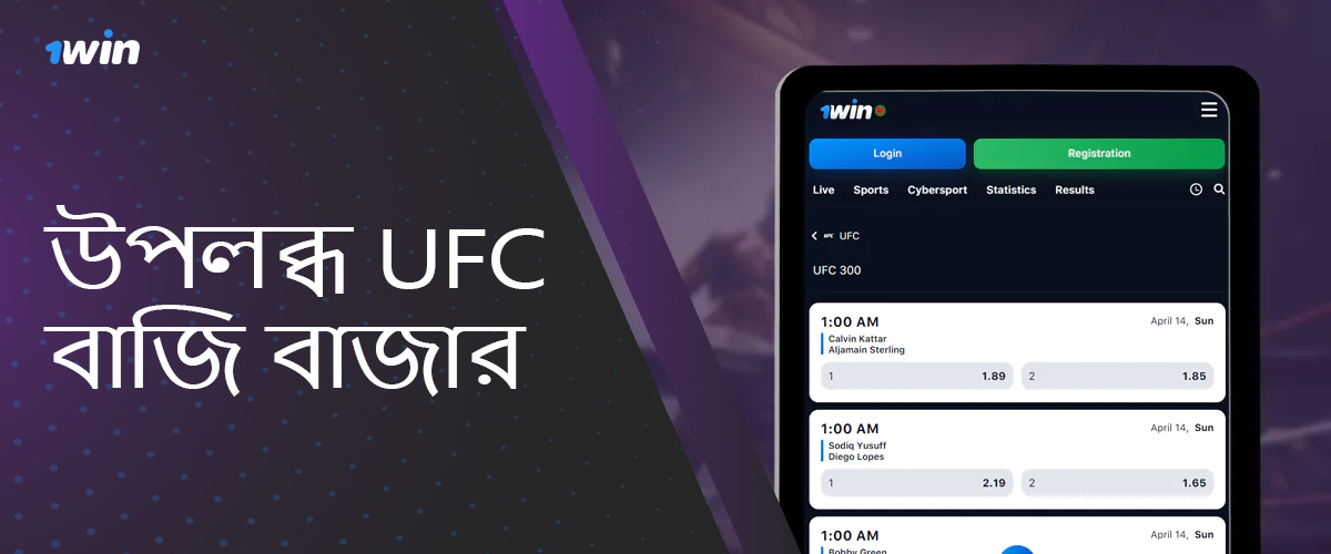 1win বাংলাদেশ অনলাইন বুকমেকার ওয়েবসাইটে UFC বেটিং মার্কেট উপলব্ধ