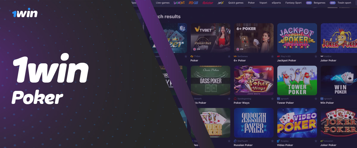 Online game Poker in section TVbet Games on 1Win casino