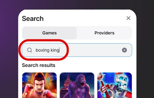 Open Slots and search Boxing King