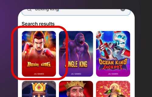 Tap Boxing King banner to start