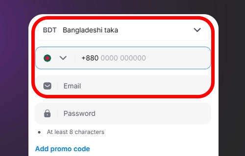 Provide 1Win registration details