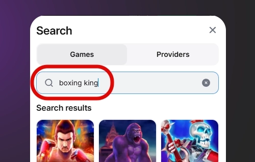Open Casino &rarr; Slots &rarr; Boxing King