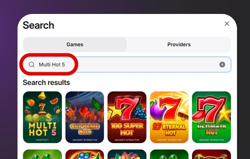 Find Multi Hot 5 on 1Win