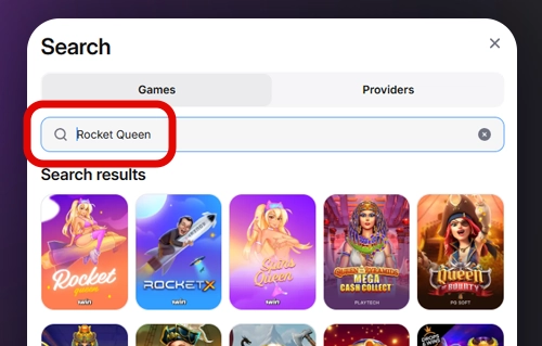 how to play rocket queen 1win   step 2