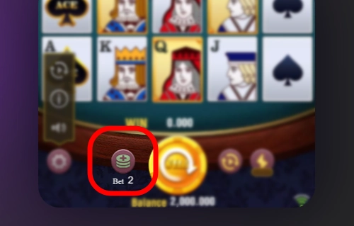 Choose bet size per spin
