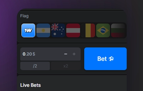 Choose 1Win Penalty bet size