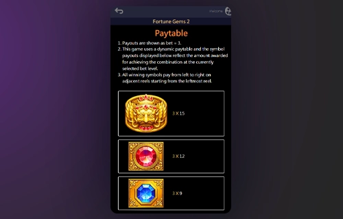 Choose 1Win Fortune Gems 2 bet
